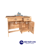  Bàn làm việc gỗ thông 3 ngăn màu gỗ đậm 