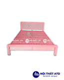  Giường sắt hộp 4x8 màu hồng 