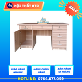  Bàn làm việc gỗ ép - màu gỗ đậm 