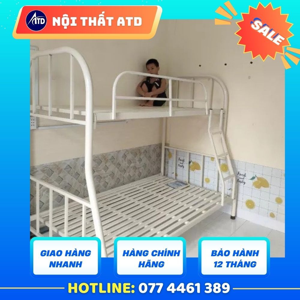  Giường Tầng Sắt 1m2/1m4 x 2m Tiết Kiệm Không Gian, Bền Bỉ 