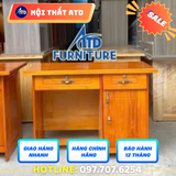  Bàn làm việc gỗ thông 3 ngăn màu gỗ đậm 