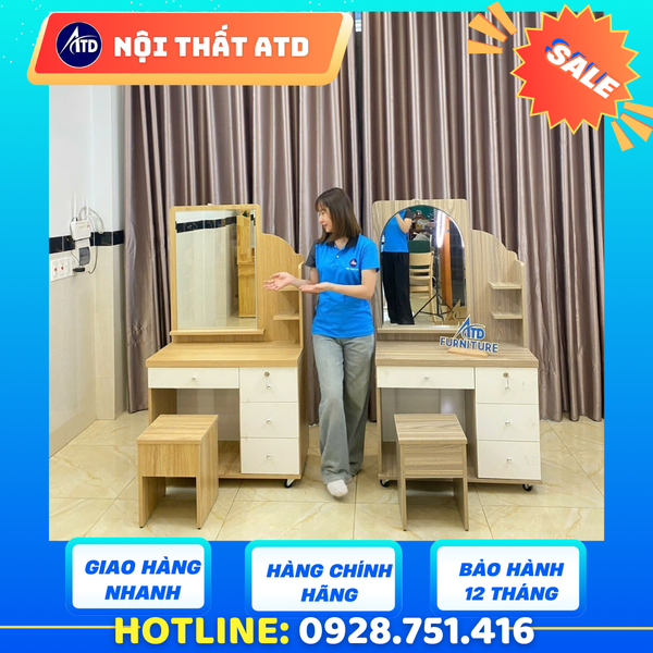 bàn trang điểm gỗ mdf