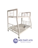 Giường Hai Tầng Lệch Sắt Hộp 4x8 Màu Kem