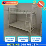  Giường tầng sắt hộp trắng (tầng lệch) 