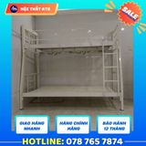  Giường Hai Tầng Lệch Sắt Hộp 4x8 Màu Kem 