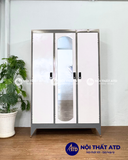  Tủ quần áo sắt 3 cánh màu xám 