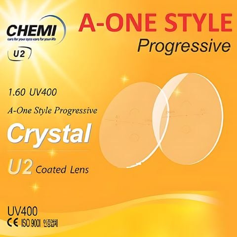 Đa Tròng Chemi A-One Progessive Crystal U2 Coated 1.60