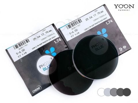 Tròng Đổi Màu Siêu Mỏng Chemi PhotoBlue 1.74