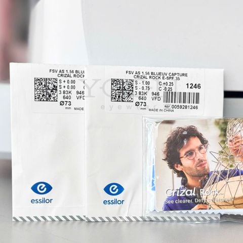 Tròng Kính Essilor Crizal Rock Blue UV Capture 1.56