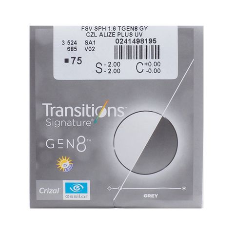 Tròng Đổi Màu Essilor Transitions GEN 8 1.60 Grey