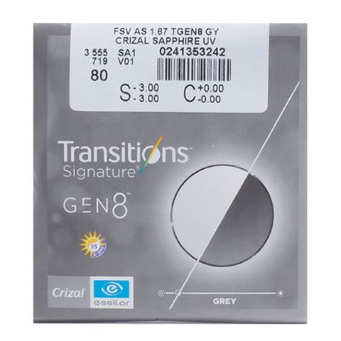 Tròng Đổi Màu Essilor Transitions GEN 8 1.67 Grey