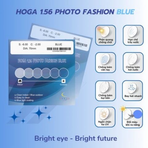 Tròng Đổi Màu Hoga Fashion Photo 1.56 Blue