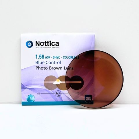 Tròng Đổi Màu Nottica N5 Blue Control Photo 1.56 Brown