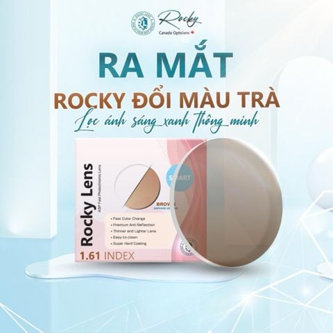 Tròng Đổi Màu Rocky Smart 1.61 Nâu Trà