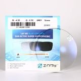 Tròng Đổi Màu ZINMY UV400 BLUE CONTROL BLUE SUN 1.67 Màu Xám Khói