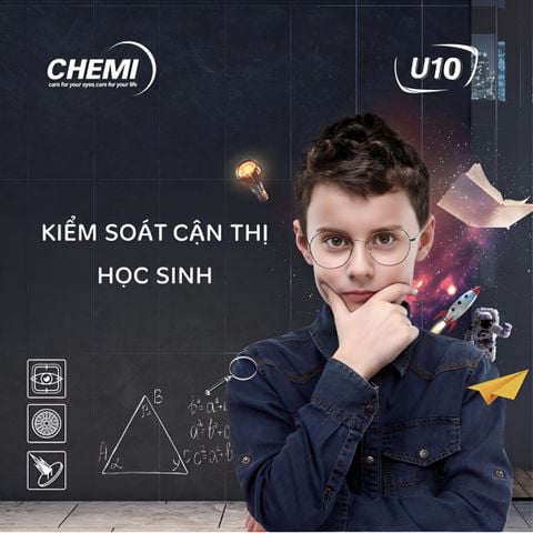 Tròng Kiểm Soát Cận Thị Chemi U10 PC HMC Coated 1.59