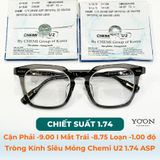 Tròng Kính Chemi Crystal U2 Coated 1.74