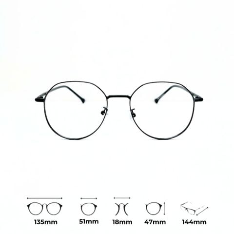 Gọng Kính Tròn Unisex Kim Loại - Yoon 5280 Y110
