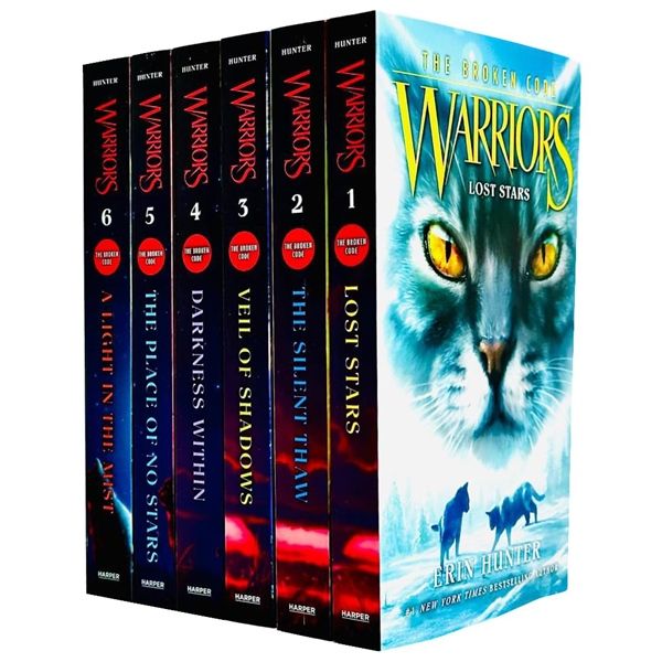  Warrior Cats The Broken Code Series 7 Collection 6 Books (Lost Stars, Silent Thaw, Veil of Shadows, Darkness Within, Place of No Stars & Light in the Mist) 
