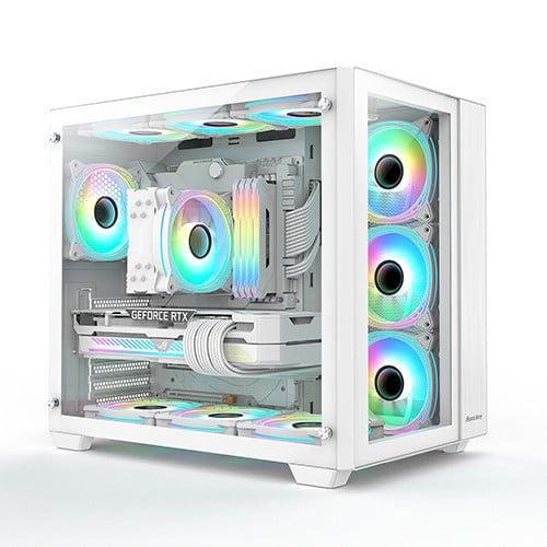 VỎ CASE HUNTKEY S980 TORNADO - Trắng | ATX, Chưa Kèm FAN