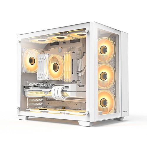 VỎ CASE HUNTKEY S980 TORNADO - Trắng | ATX, Chưa Kèm FAN