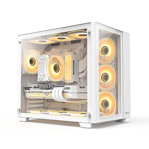 VỎ CASE HUNTKEY S980 TORNADO - Trắng | ATX, Chưa Kèm FAN