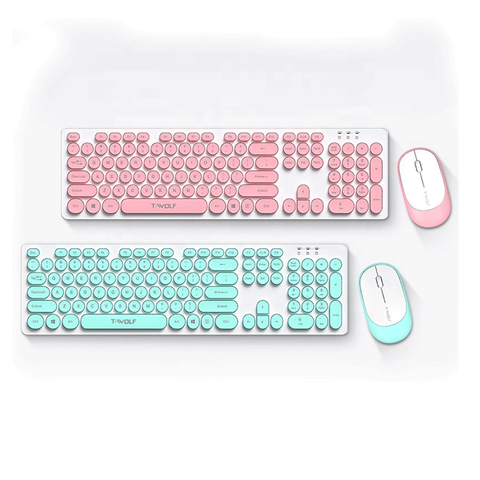 Combo Bàn phím + chuột Không dây T-WOLF TF770 Xanh lá