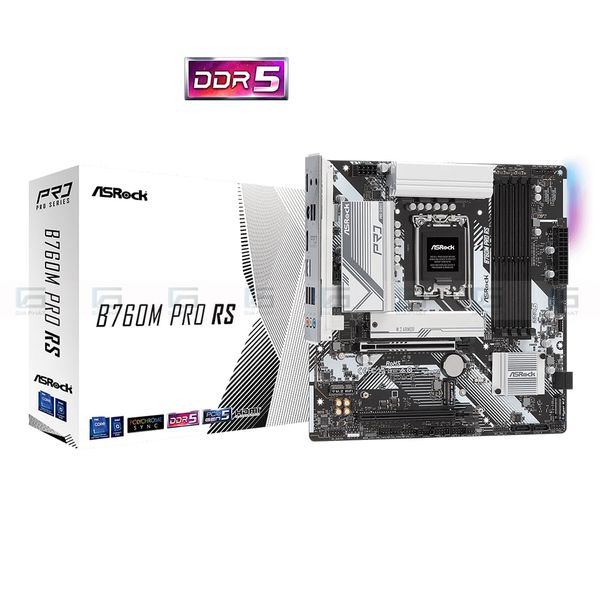 Bo mạch chủ Asrock B760M Pro RS DDR5 (M-ATX, 4 khe RAM tối đa 192GB)
