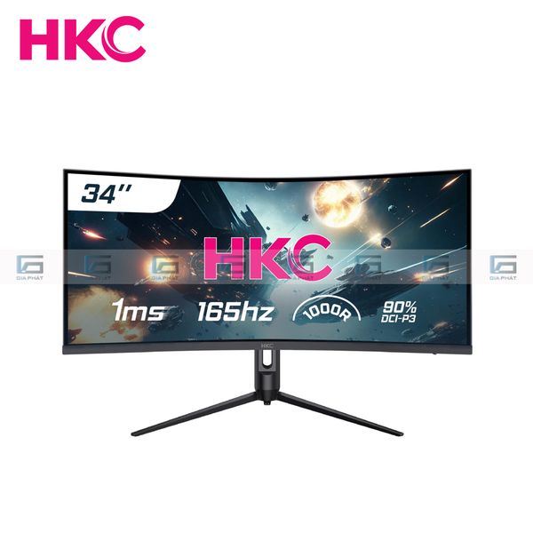 HKC MG34H18Q Cong (34″, WQHD, 165Hz, 1000R, 1ms, Freesync, Đen, HDMI, DP)