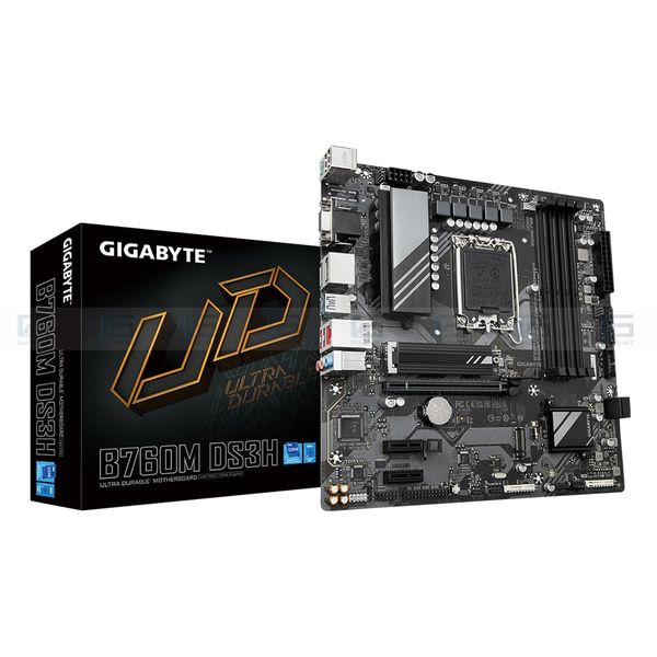 Bo mạch chủ Gigabyte B760M DS3H DDR5 (M-ATX, 192G RAM, LGA1700) - Full VAT