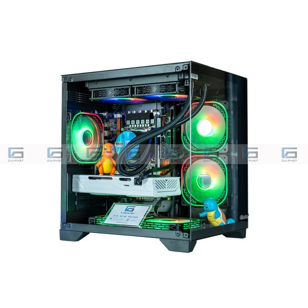 Thùng máy tính vỏ case bể cá eMaster ECG985 - Đen (m-ATX) - Không kèm Fan