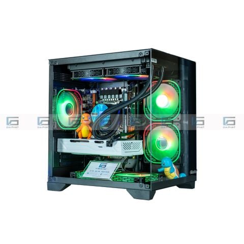 Thùng máy tính vỏ case bể cá Emaster ECG985 - Đen (m-ATX) - Không kèm Fan