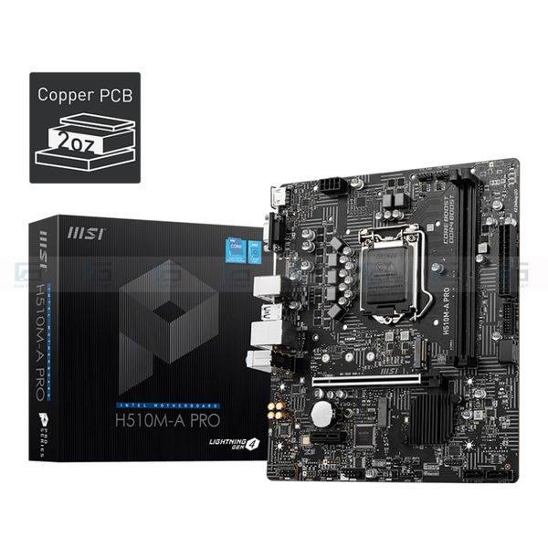 Bo mạch chủ MSI H510M-A Pro (M-ATX, DDR4, tối đa 64GB, LGA1200)