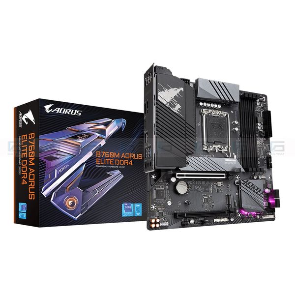 Bo mạch chủ Gigabyte B760M Aorus Elite DDR4 (128G RAM, M-ATX, LGA1700) - Full VAT
