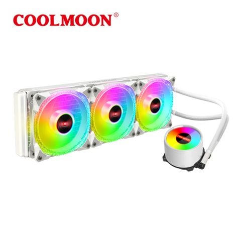 FAN TẢN NHIỆT NƯỚC COOLMOON ICEMOON 360 RGB HỒNG FAN KIM CƯƠNG