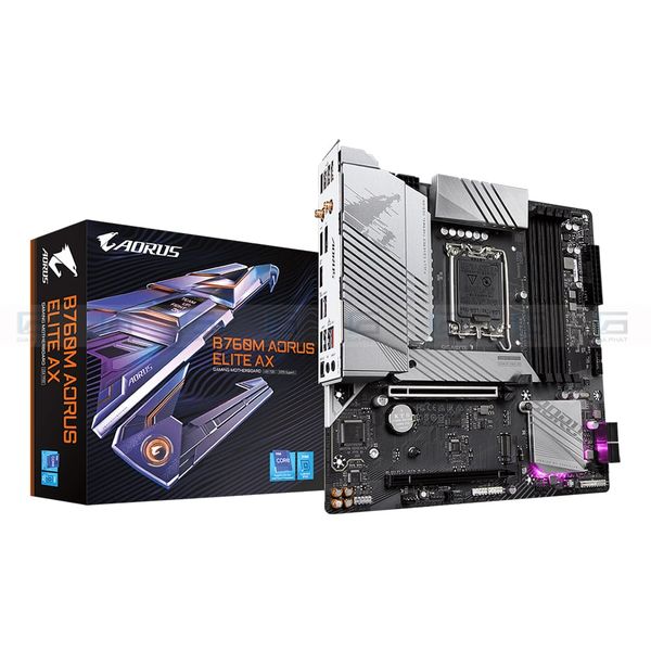Bo mạch chủ Gigabyte B760M Aorus Elite AX (DDR5, Wifi+Bluetooth) - Full VAT