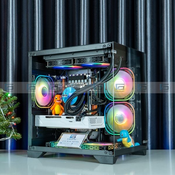 Thùng máy tính vỏ case bể cá eMaster ECG985 - Đen (m-ATX) - Không kèm Fan