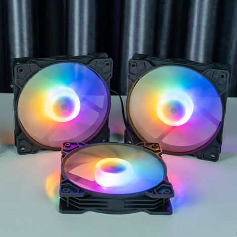 Fan case PC K8 LED RGB (12cm) Nguồn trực tiếp - Molex 4 pin Đen