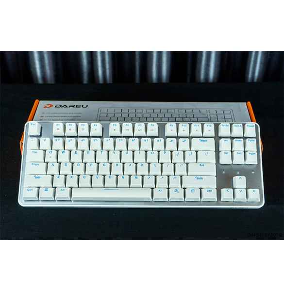 Bàn phím cơ không dây DAREU EK807G WHITE 87 KEY ( TKL ) - RED Switch