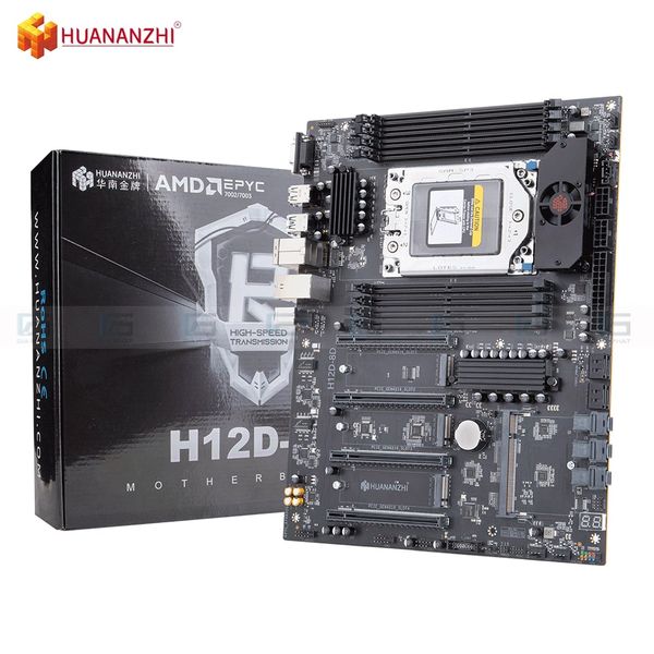 Bo mạch chủ Huananzhi H12D-8D (ATX, DDR4, AMD EPYC 7002, 8 khe RAM) Box