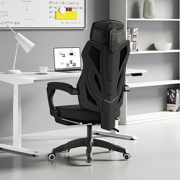 Ghế công thái học - kiểu dáng gaming làm bề mặt lưới thoáng khí | Trắng & Đen