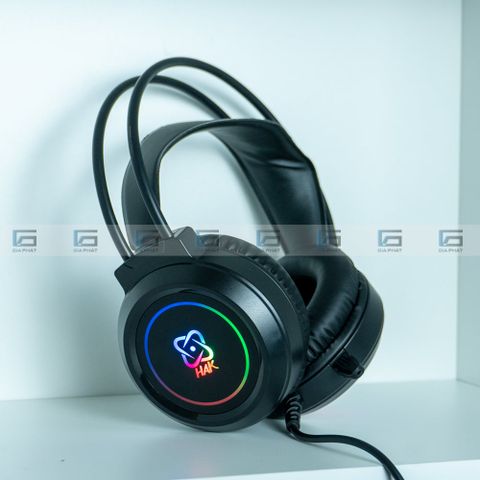 Tai Nghe Chụp Tai HAK Có MIC Kết Nối Jack USB (7.1 Surround) | Đen