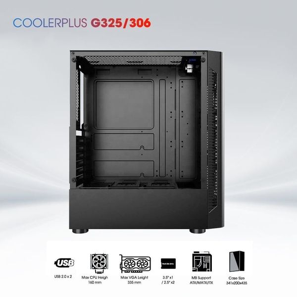 Thùng máy tính Gaming Coolerplus CPC G325/306 - Màu Đen