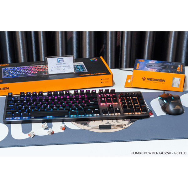 Bàn phím cơ Newmen GM369R Red / Brown / Blue switch (Hotswap, Full-size 104 phím, RGB)