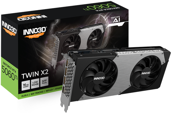 Card màn hình INNO3D GeForce RTX™ 5060 Ti 16GB TWIN X2 - Màu Đen