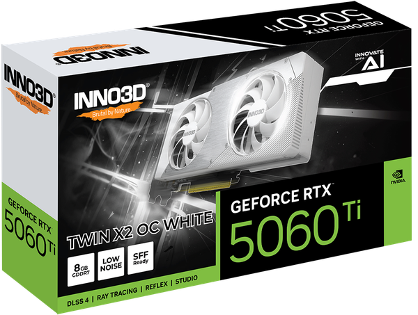 Card màn hình INNO3D GeForce RTX™ 5060 Ti 16GB TWIN X2 - Màu Trắng
