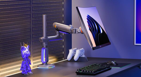 Giá treo màn hình NB G80 Gaming - ARM - Đen xám, Led RGB (32 - 60 inch) - Chính hãng