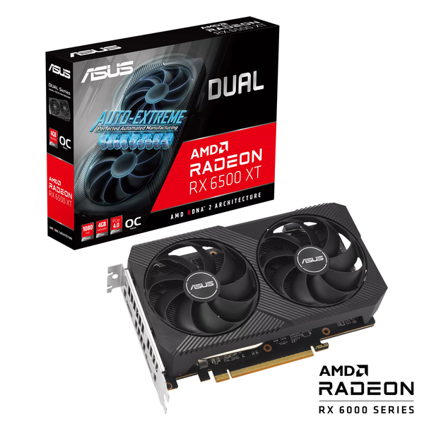 Card màn hình ASUS Dual Radeon™ RX 6500 XT V2 OC Edition 4GB GDDR6