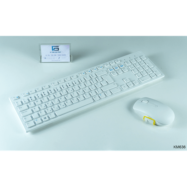 Combo bàn phím chuột Dell Không dây KM636 - Trắng