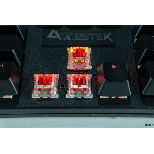 Bàn phím cơ Asestek AK108 có LED RGB - Red Switch - Màu Đen
